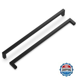 Hickory Hardware 5 Pack Solid Core Cabinet Pulls 12-inch Matte Black Handles